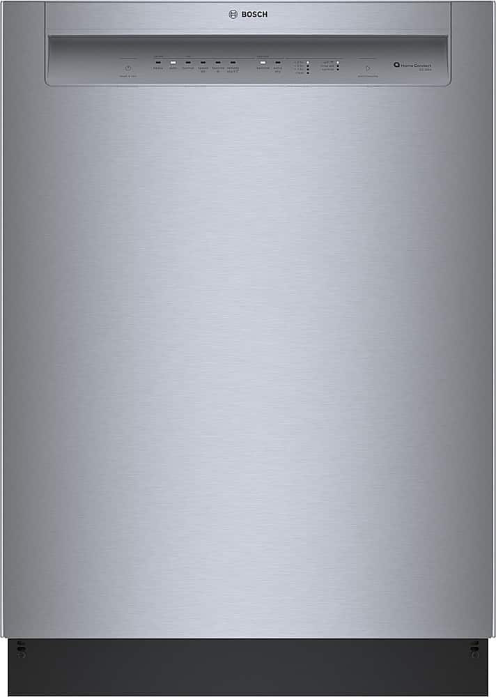 Bosch - 100 Series 24" Front Control Smart Built-In Hybrid Tub Dishwasher with PureDry, 50 dBA - Stainless Steel - Front_Zoom