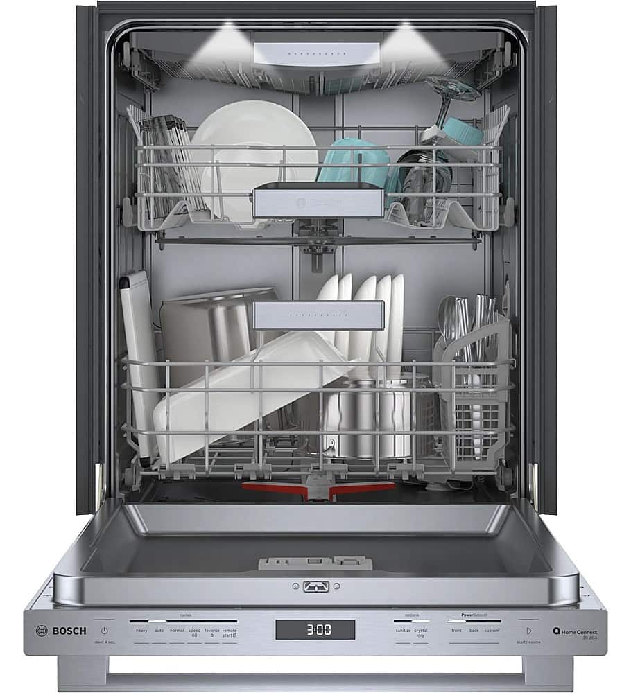 Alt View 14. Bosch - Benchmark Series 24" Top Control Smart Built-In Stainless Steel Tub Dishwasher with 3rd Rack, 39dBA - Stainless Steel.