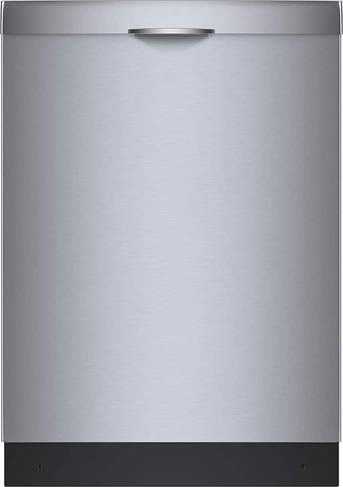 Front. Bosch - 300 Series 24" Top Control Smart Built-In Stainless Steel Tub Dishwasher with 3rd Rack, 46dBA - Stainless Steel.