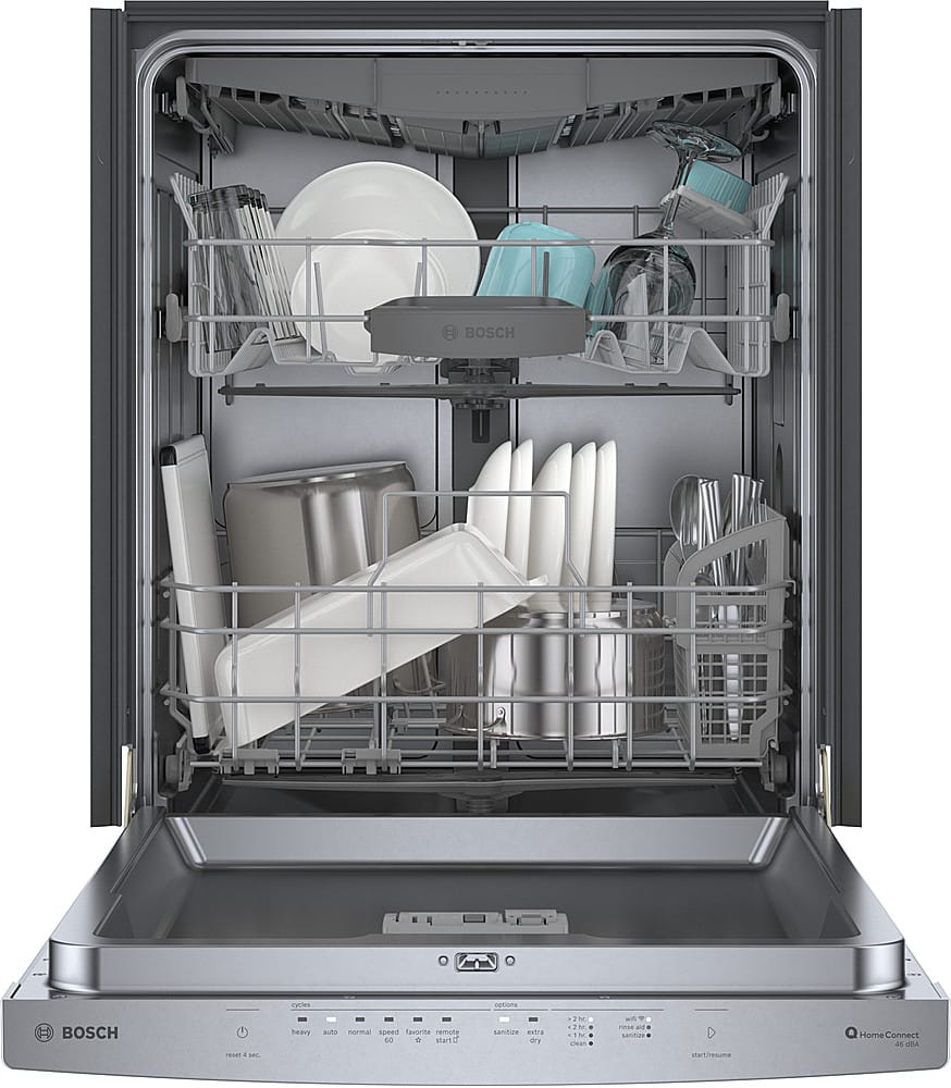 Bosch 300 Series 24 in. Stainless Steel Top Control Built-In Dishwasher ...