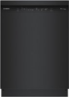 Bosch - 100 Series Plus 24" Front Control Smart Built-In Hybrid Stainless Steel Tub Dishwasher with RackMatic, 48 dBA - Black - Front_Zoom