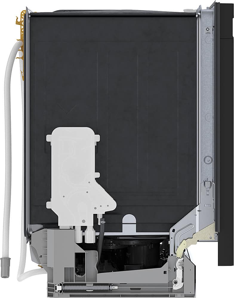 Angle. Bosch - 300 Series 24" Front Control Smart Built-In Stainless Steel Tub Dishwasher with 3rd Rack, 46dBA - Black.