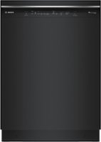 Bosch - 300 Series 24" Front Control Smart Built-In Stainless Steel Tub Dishwasher with 3rd Rack, 46dBA - Black - Front_Zoom