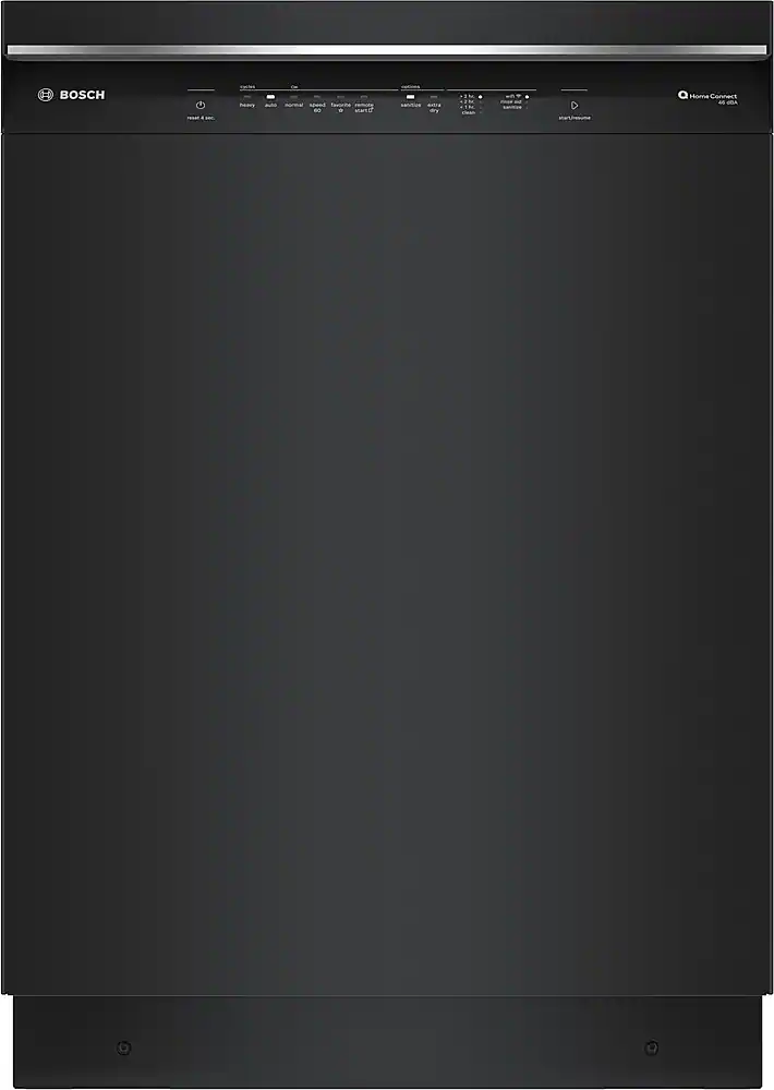 Bosch - 300 Series 24" Front Control Smart Built-In Stainless Steel Tub Dishwasher with 3rd Rack, 46dBA - Black