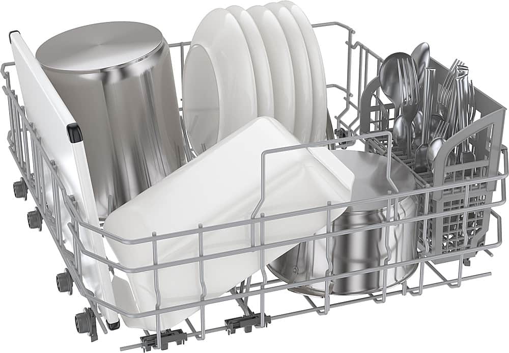 Alt View 1. Bosch - 300 Series 24" Top Control Smart Built-In Stainless Steel Tub Dishwasher with 3rd Rack, 46 dBA - White.