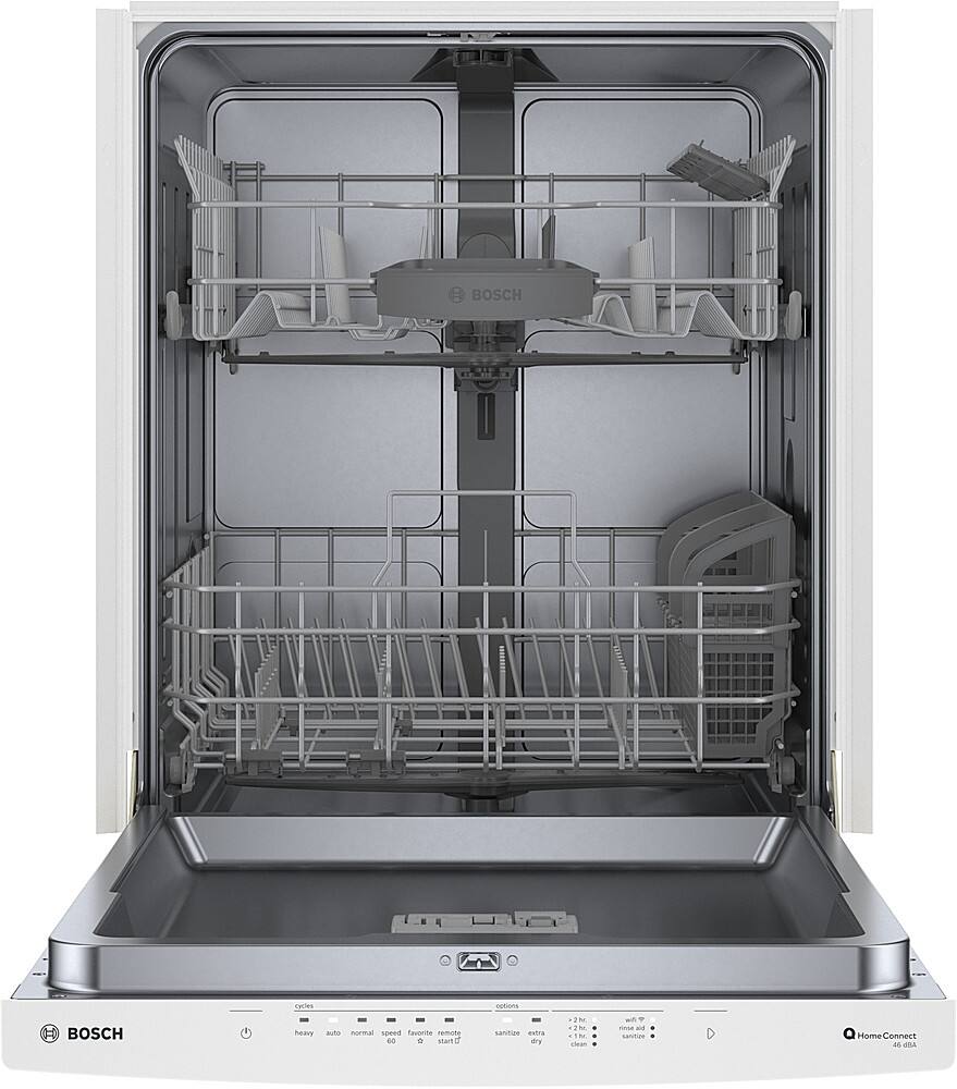 Alt View 2. Bosch - 300 Series 24" Top Control Smart Built-In Stainless Steel Tub Dishwasher with 3rd Rack, 46 dBA - White.