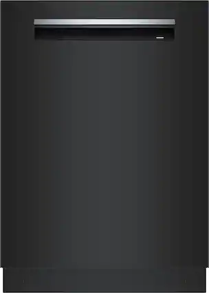 Front. Bosch - 800 Series 24" Top Control Smart Built-In Stainless Steel Tub Dishwasher with Flexible 3rd Rack, 42dBA - Black.