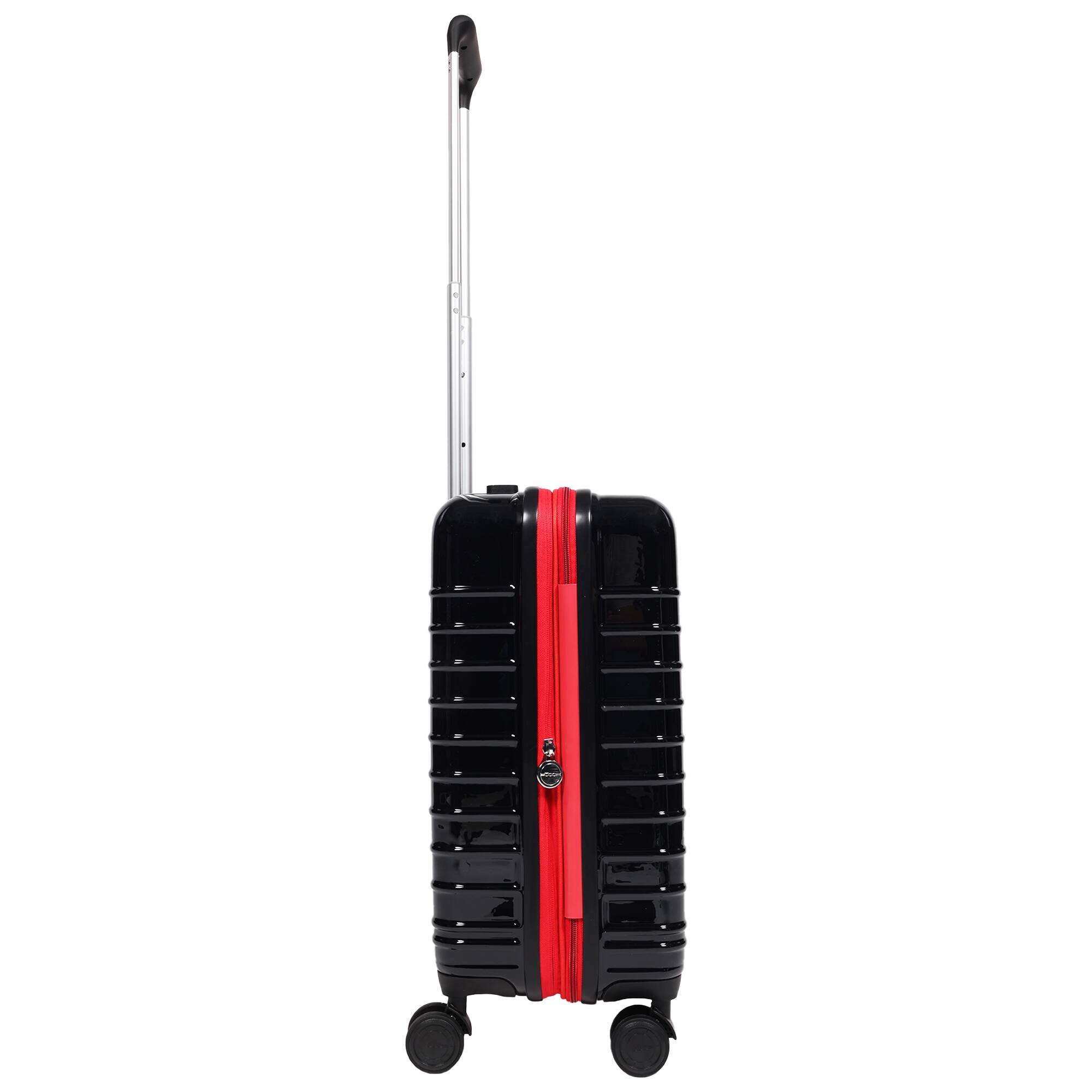 Left. Ful - 22" Expandable Hardside Carry-On Spinner - BLACK.