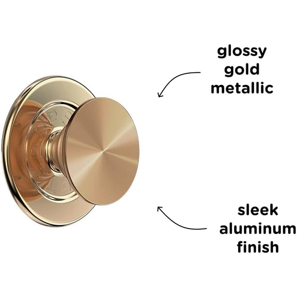 glossy gold metallic  
sleek aluminum finish