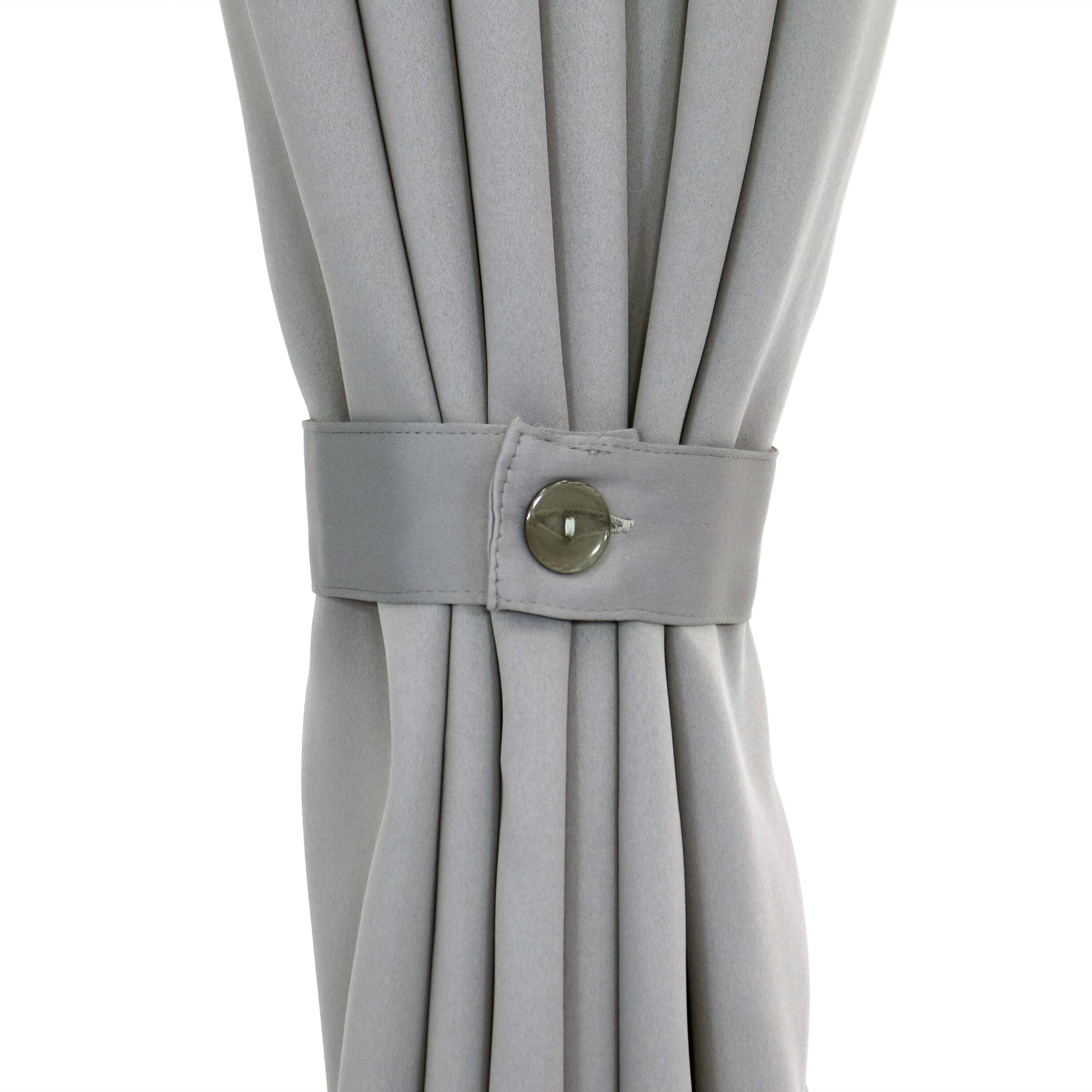 Alt View 4. Sunnydaze - Simple Outdoor Curtain Panel - 52 in x 84 in - Gray.