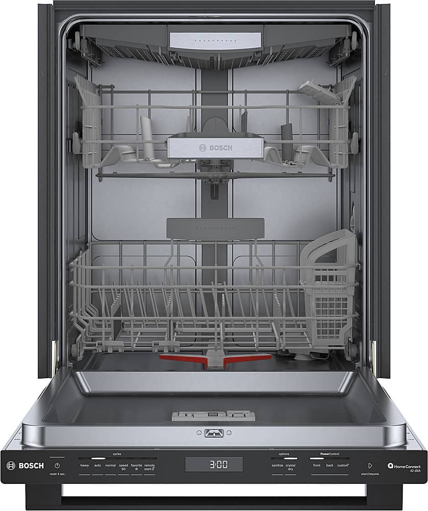 Alt View 2. Bosch - 800 Series 24" Top Control Smart Built-In Stainless Steel Tub Dishwasher with 3rd Rack, 42dBA - Black.