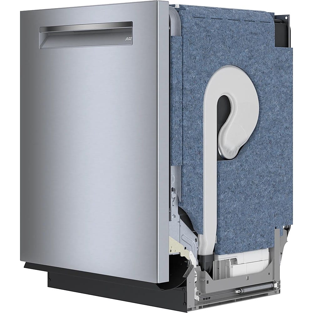 Left. Bosch - Benchmark Series 24" Top Control Smart Built-In Stainless Steel Tub Dishwasher, 38dBA - Stainless Steel.