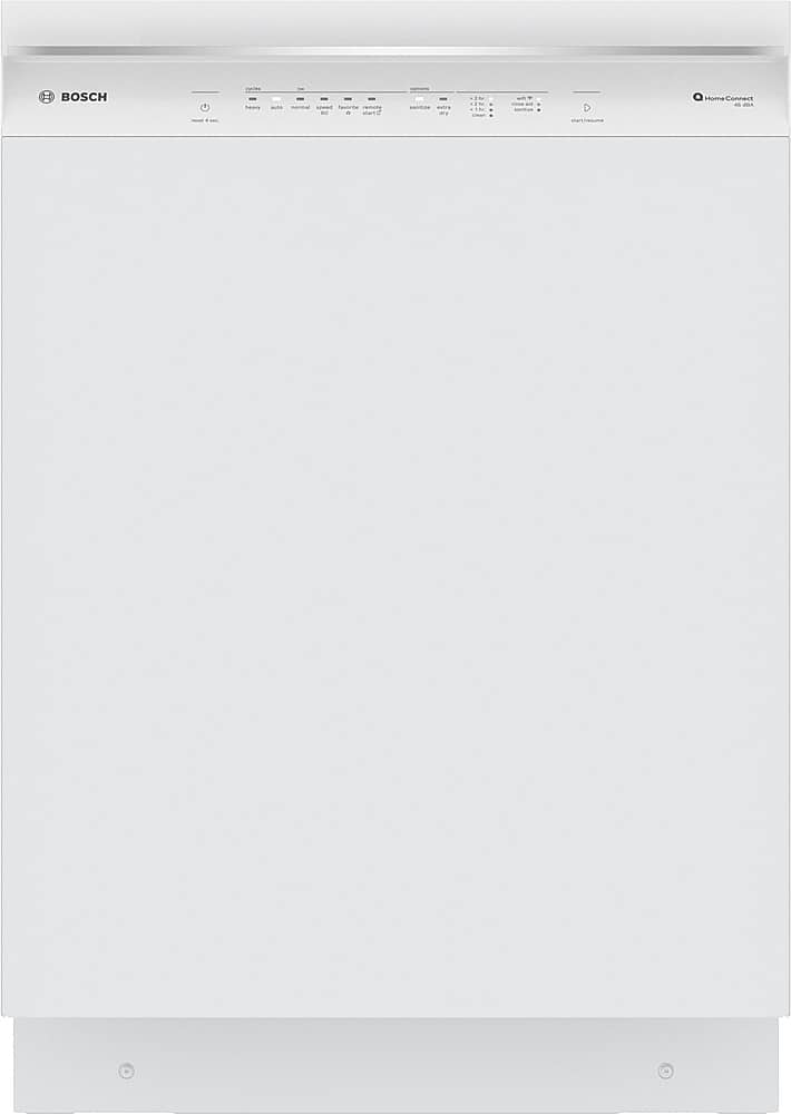 Front. Bosch - 300 Series 24" Front Control Smart Built-In Stainless Steel Tub Dishwasher with 3rd Rack, 46 dBA - White.