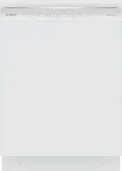 Bosch - 300 Series 24" Front Control Smart Built-In Stainless Steel Tub Dishwasher with 3rd Rack, 46 dBA - White - Front_Zoom