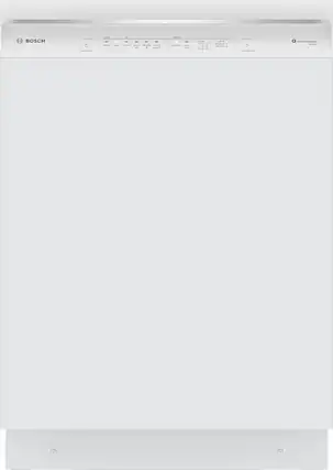 Front. Bosch - 300 Series 24" Front Control Smart Built-In Stainless Steel Tub Dishwasher with 3rd Rack, 46 dBA - White.