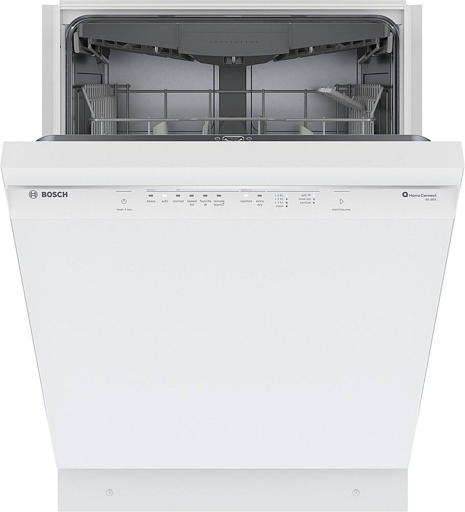Alt View 11. Bosch - 300 Series 24" Front Control Smart Built-In Stainless Steel Tub Dishwasher with 3rd Rack, 46 dBA - White.