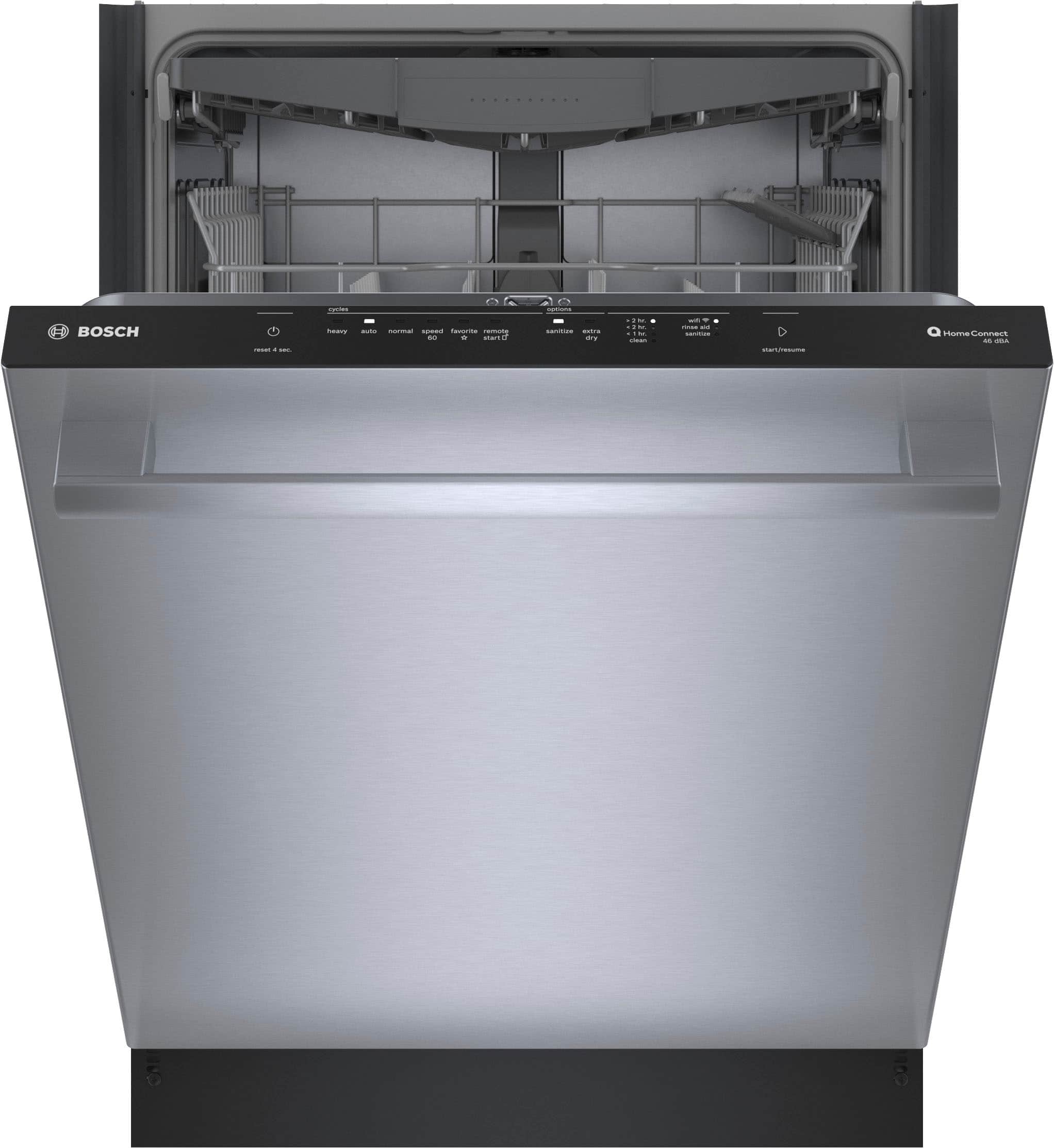 Alt View 11. Bosch - 100 Series Premium 24" Top Control Smart Built-In Hybrid Stainless Steel Tub Dishwasher with 3rd Rack, 46dBA - Stainless Steel.