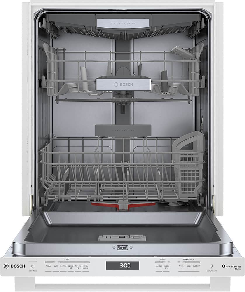 Alt View 2. Bosch - 800 Series 24" Top Control Smart Built-In Stainless Steel Tub Dishwasher with 3rd Rack, 42 dBA - White.