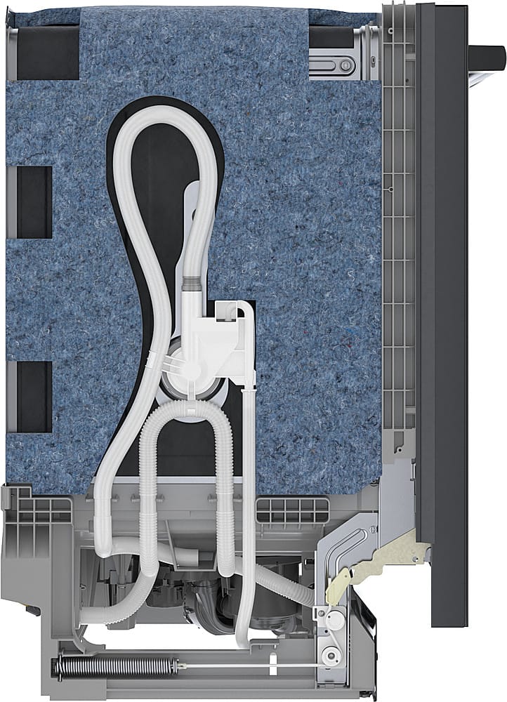 Angle. Bosch - 100 Series Premium 24" Top Control Smart Built-In Hybrid Stainless Steel Tub Dishwasher with 3rd Rack, 46dBA - Black Stainless Steel.