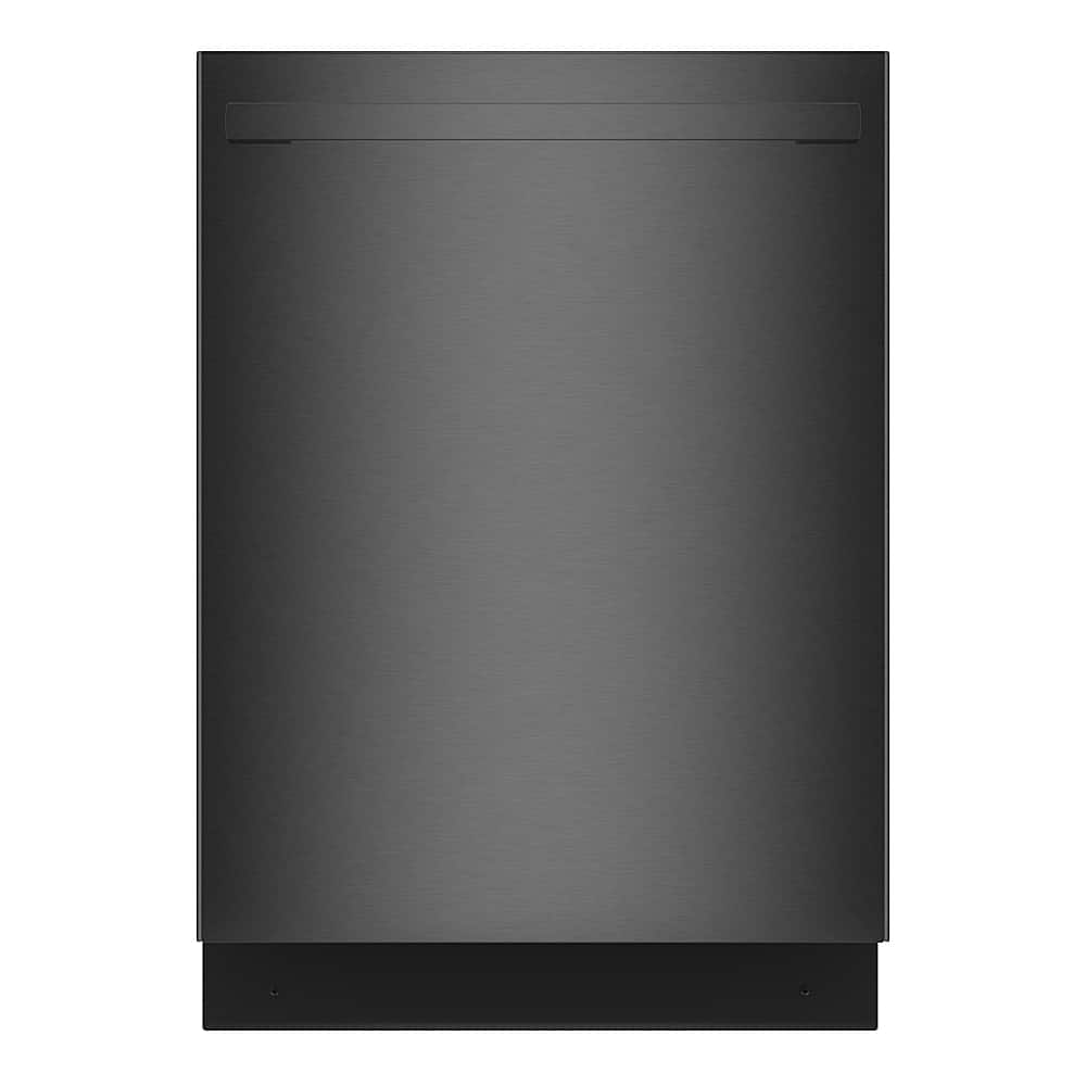 Front. Bosch - 100 Series Premium 24" Top Control Smart Built-In Hybrid Stainless Steel Tub Dishwasher with 3rd Rack, 46dBA - Black Stainless Steel.