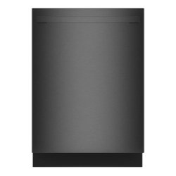 Bosch - 100 Series Premium 24 in. Black Stainless Steel Top Control Built-In Dishwasher with Hybrid Stainless Steel Tub - Black Stainless Steel - Front_Zoom