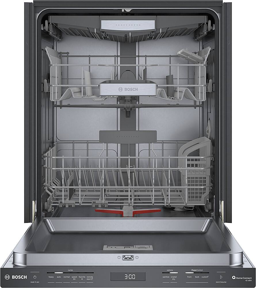 Alt View 2. Bosch - 800 Series 24" Top Control Smart Built-In Stainless Steel Tub Dishwasher with 3rd Rack, 42dBA - Black Stainless Steel.