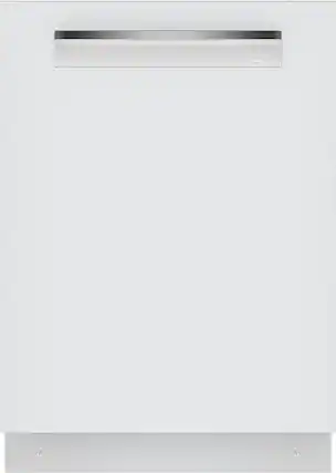 Front. Bosch - 800 Series 24" Top Control Smart Built-In Stainless Steel Tub Dishwasher with 3rd Rack, 42 dBA - White.