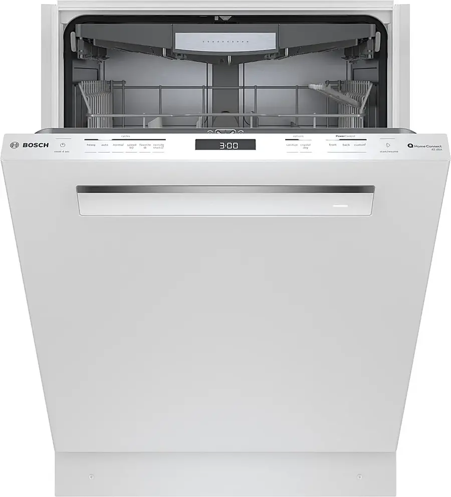 Alt View 11. Bosch - 800 Series 24" Top Control Smart Built-In Stainless Steel Tub Dishwasher with 3rd Rack, 42 dBA - White.