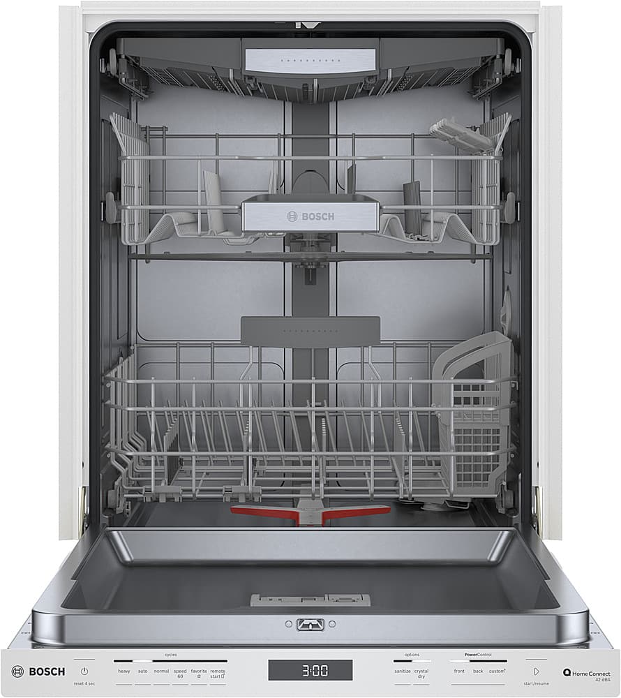 Alt View 2. Bosch - 800 Series 24" Top Control Smart Built-In Stainless Steel Tub Dishwasher with 3rd Rack, 42 dBA - White.