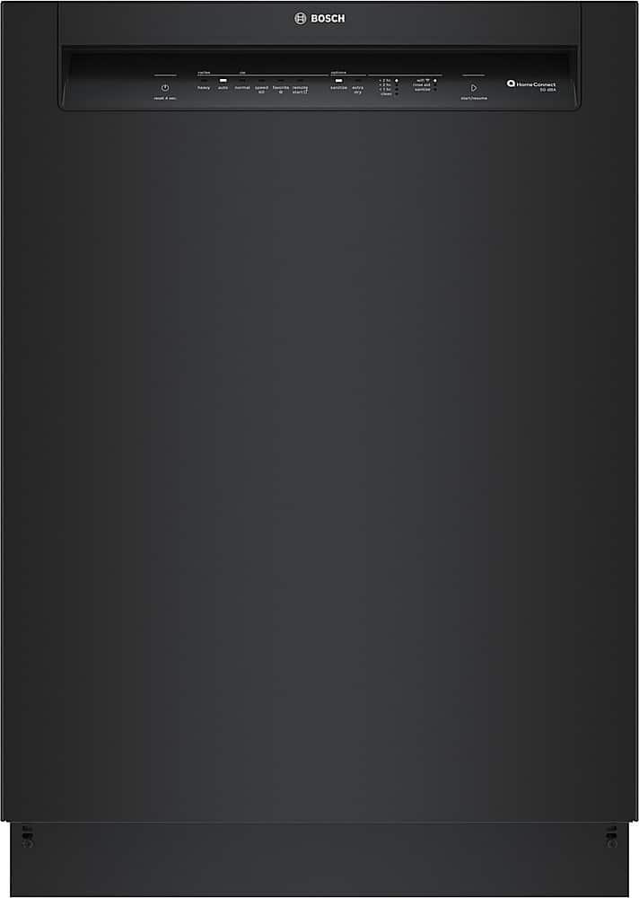 Front. Bosch - 100 Series 24" Front Control Smart Built-In Hybrid Stainless Steel Tub Dishwasher with 50dBA - Black.