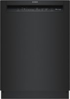 Bosch - 100 Series 24" Front Control Smart Built-In Hybrid Stainless Steel Tub Dishwasher with 50dBA - Black - Front_Zoom