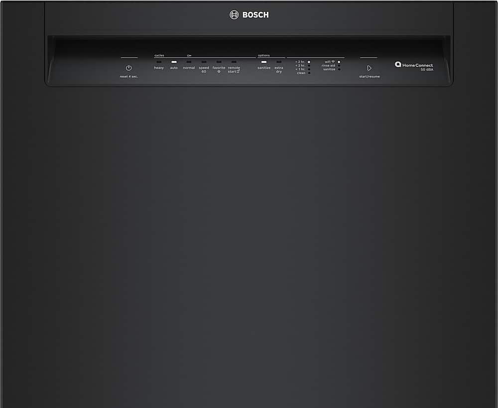 Alt View 11. Bosch - 100 Series 24" Front Control Smart Built-In Hybrid Stainless Steel Tub Dishwasher with 50dBA - Black.