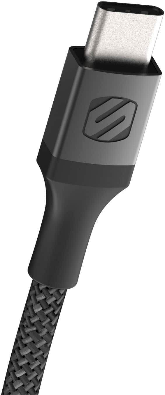 Angle. Scosche - 4 ft USB-C to 3.5mm AUX Braided Audio Cable HookUp Premium - Space Gray.