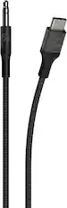 Front. Scosche - 4 ft USB-C to 3.5mm AUX Braided Audio Cable HookUp Premium - Space Gray.