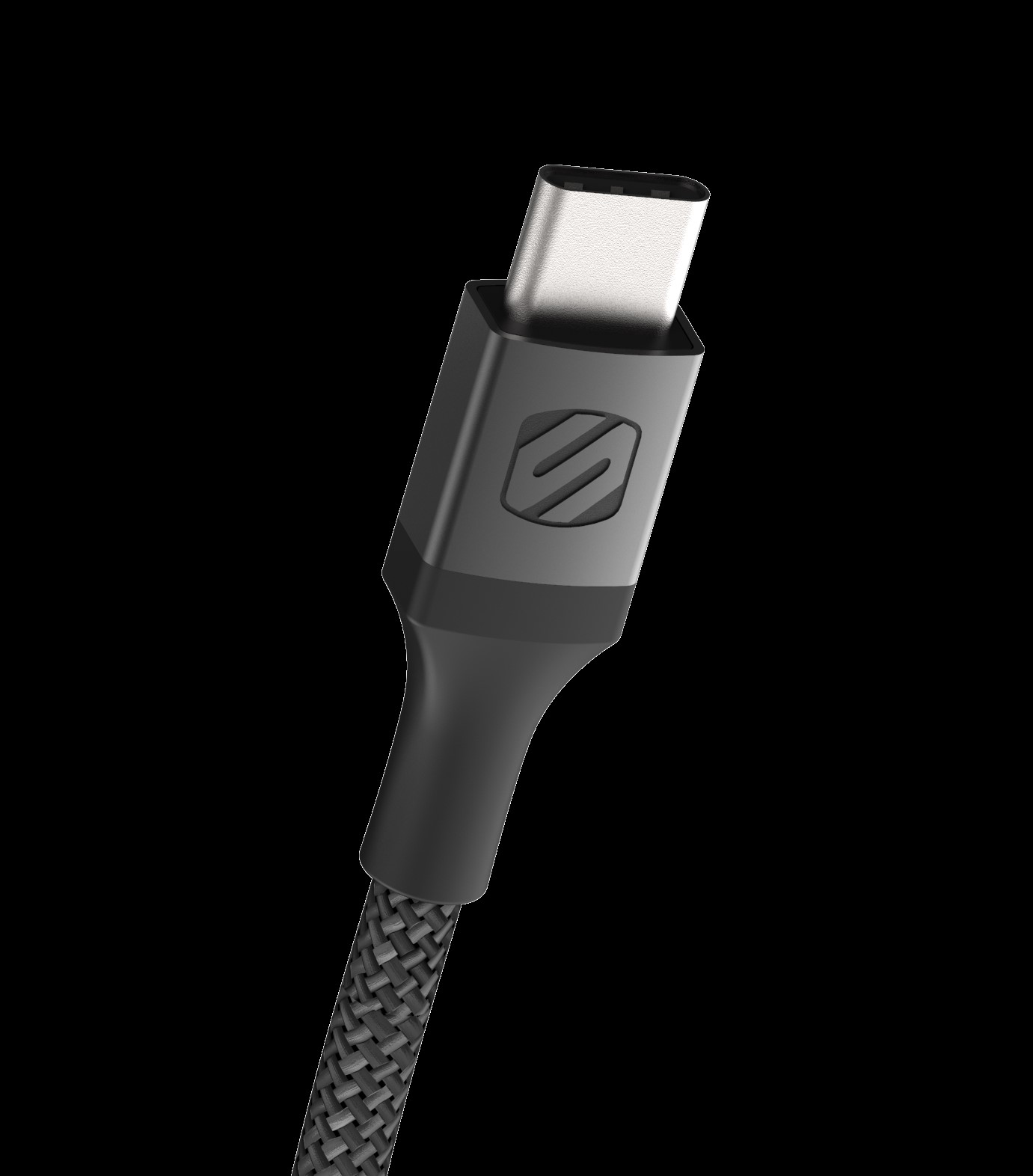 Left View: Chargeworx - 10' FlexKnit Lightning Cable - Red/White