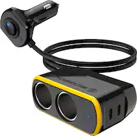 Scosche - 12W USB Adapter with Dual Charger Ports - Black - Front_Zoom