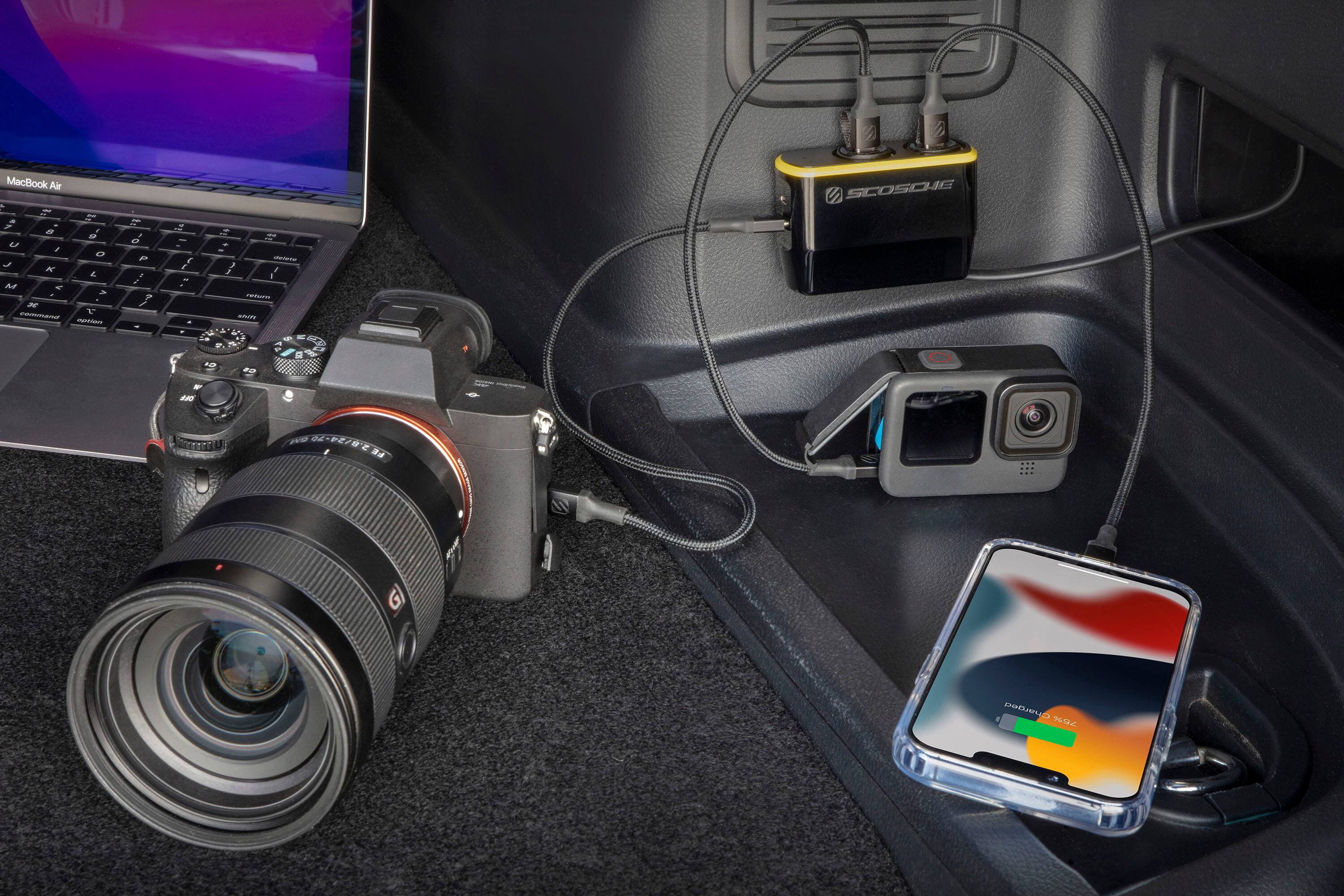 Alt View 13. Scosche - 12W USB Adapter with Dual Charger Ports - Black.