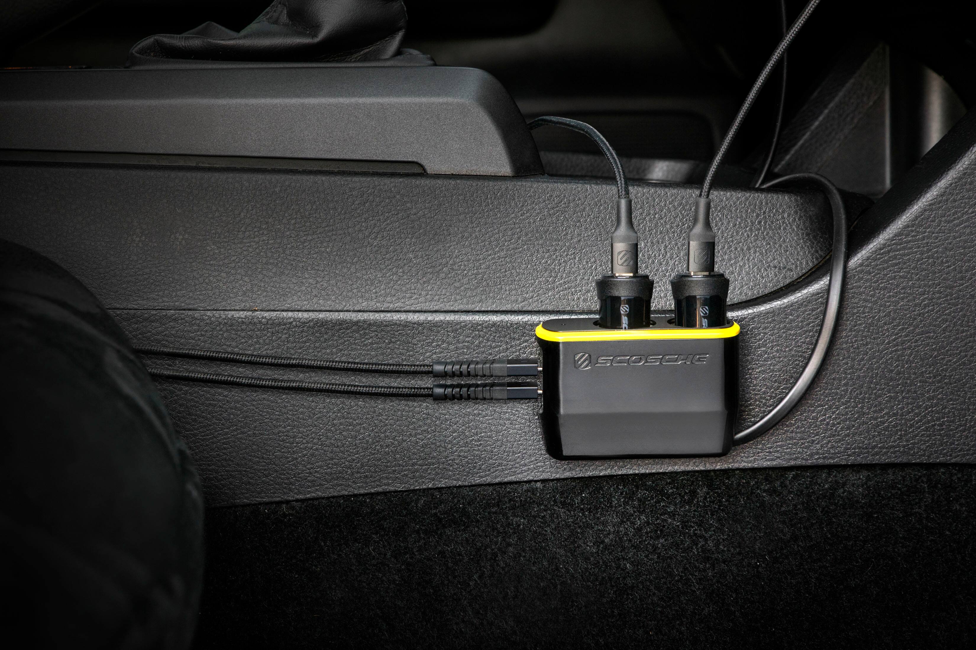 Alt View 1. Scosche - 12W USB Adapter with Dual Charger Ports - Black.