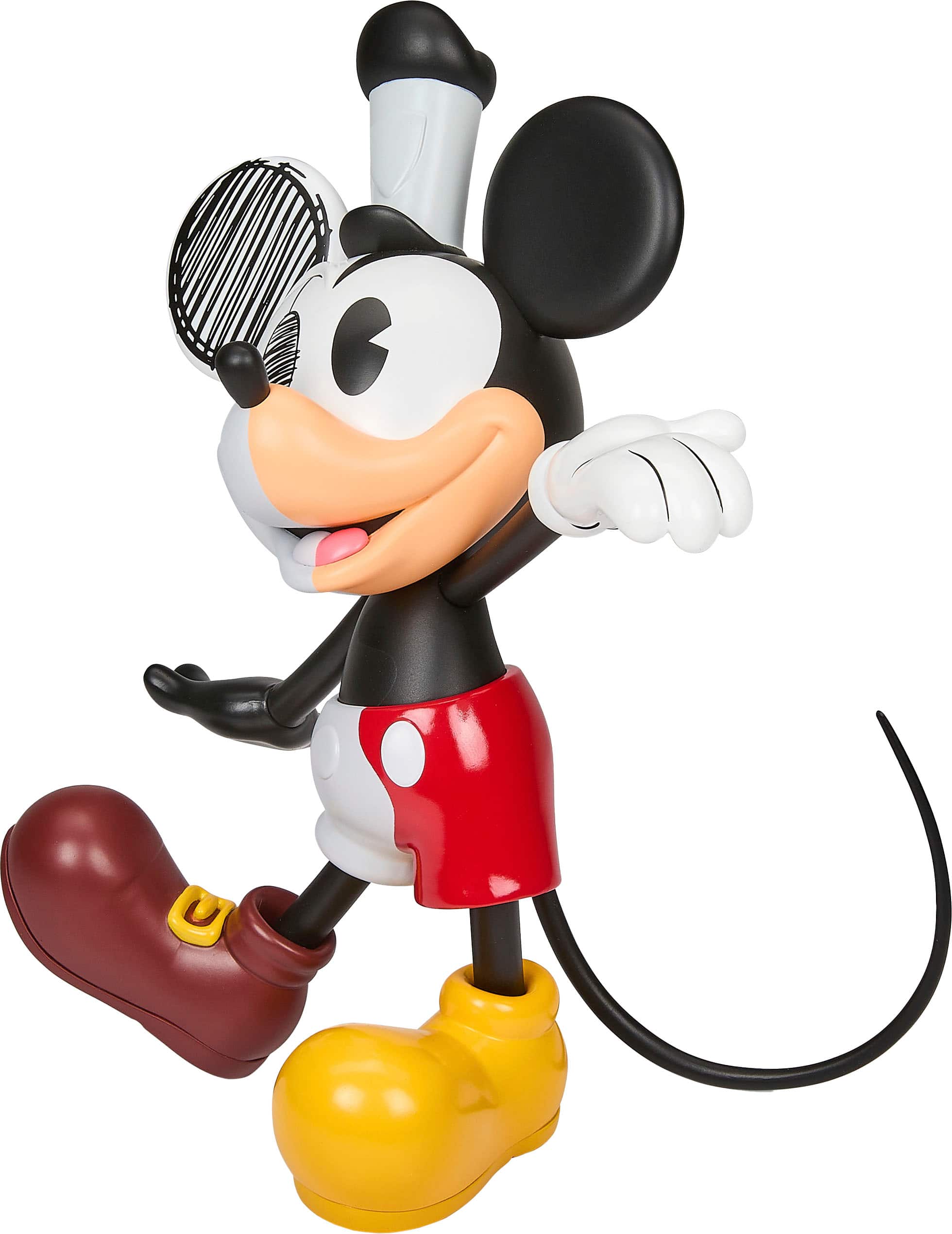 Angle. NECA - Disney 100 Kidrobot 8” Mickey Mouse Through the Years Vinyl Art Figure.