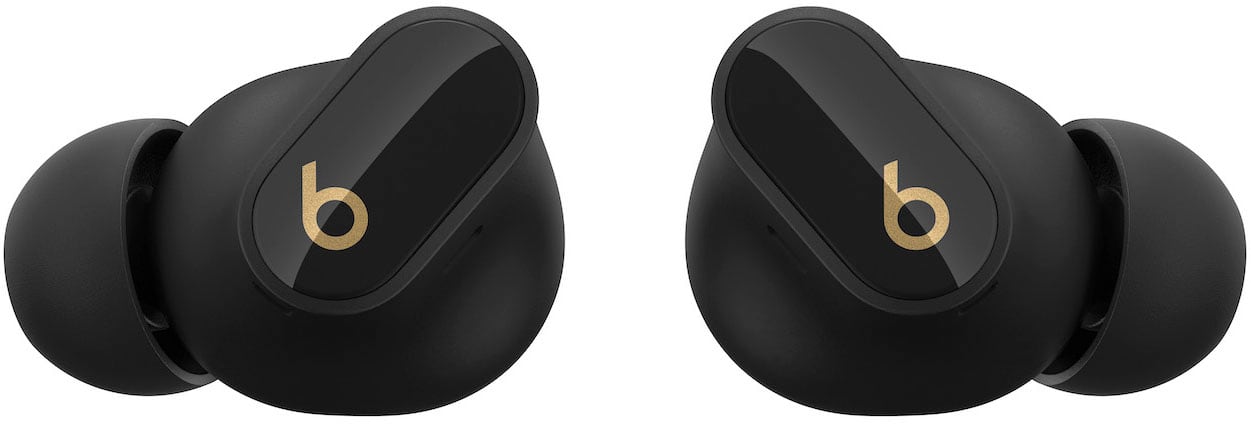 Angle. Beats - Geek Squad Certified Refurbished Beats Studio Buds + True Wireless Noise Cancelling Earbuds - Black/Gold.