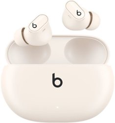 Geek Squad Certified Refurbished Beats Studio Buds + True Wireless Noise Cancelling Earbuds - Ivory - Front_Zoom