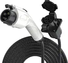 Front. Rexing - J1772 Extension Charging Cable - 32A 17ft - Black.