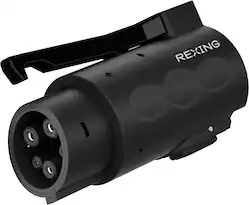 Rexing - Tesla to J1772 Electric Vehicle (EV) Charger Adapter - Black - Front_Zoom