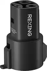Front. Rexing - J1772 to Tesla Electric Vehicle (EV) Charger Adapter for Tesla - Black.