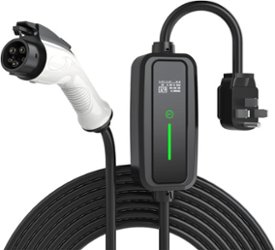 Rexing - J1772 Level 2 NEMA 15-50 Portable Electric Vehicle (EV) Charger - up to 32A - 20' - Black - Front_Zoom