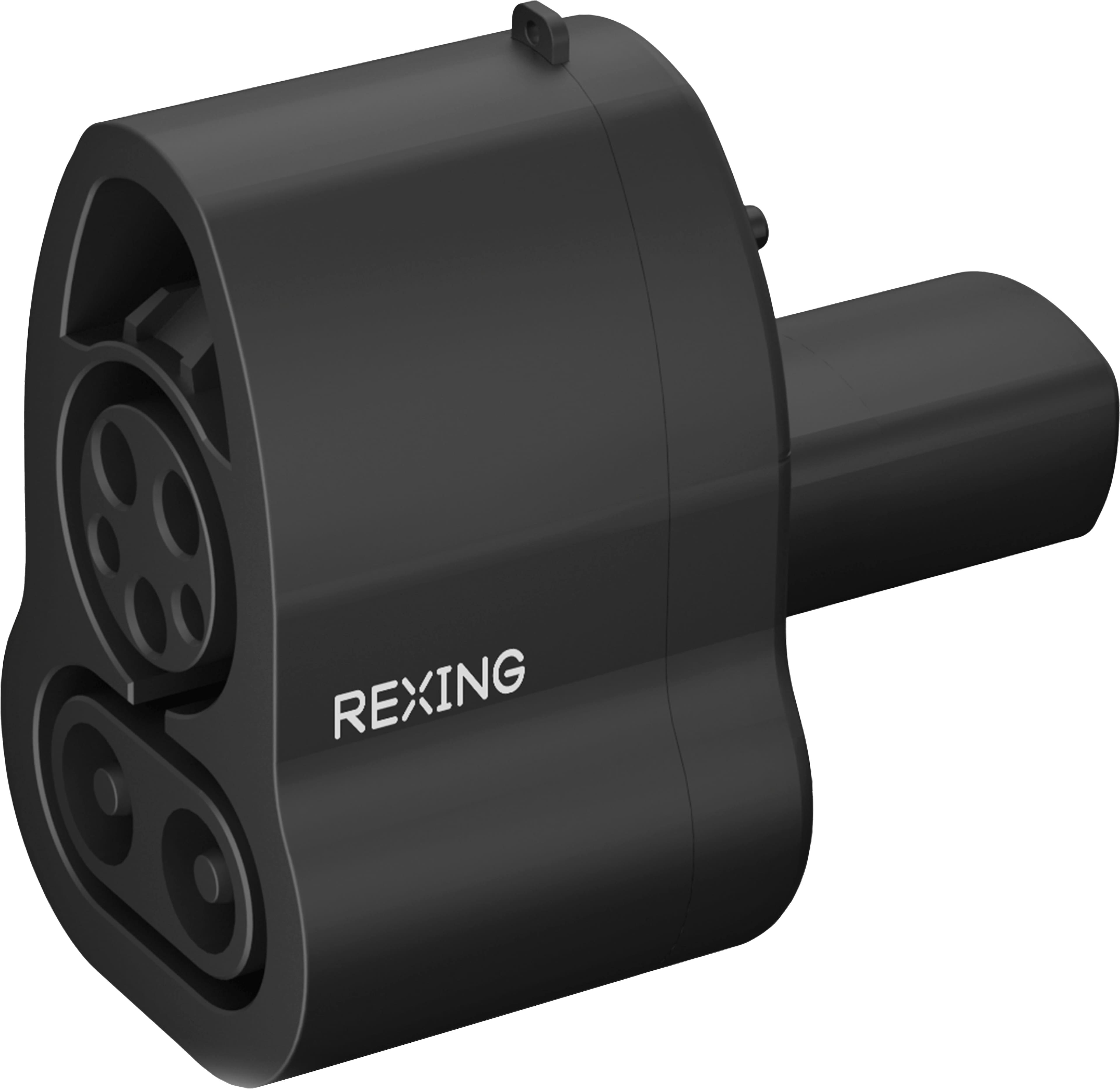 Front. Rexing - CCS to Tesla Electric Vehicle (EV) Charger Adapter for Tesla Models S, 3, X and Y - Black.