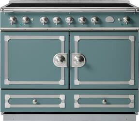 La Cornue - Cornufe Induction 110 Range - Ocean with SS & Satin Chrome - Front_Zoom
