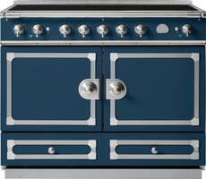 La Cornue - Cornufe Induction 110 Range - Winter Sky with SS & Satin Chrome - Front_Zoom