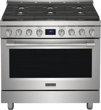 Front. Frigidaire - Professional 4.4 Cu. Ft. Freestanding Gas Oven True Convection Range - Stainless Steel.