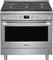 Frigidaire - Professional 36 in Wide 6 burners 4.4 Cu. Ft. Freestanding Oven Dual Fuel Fan Convection Range - Stainless Steel